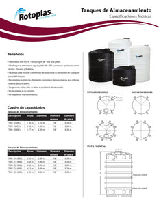 Tanque Rotoplas 10000 L Blanco Industrial - Outlet Rotoplas